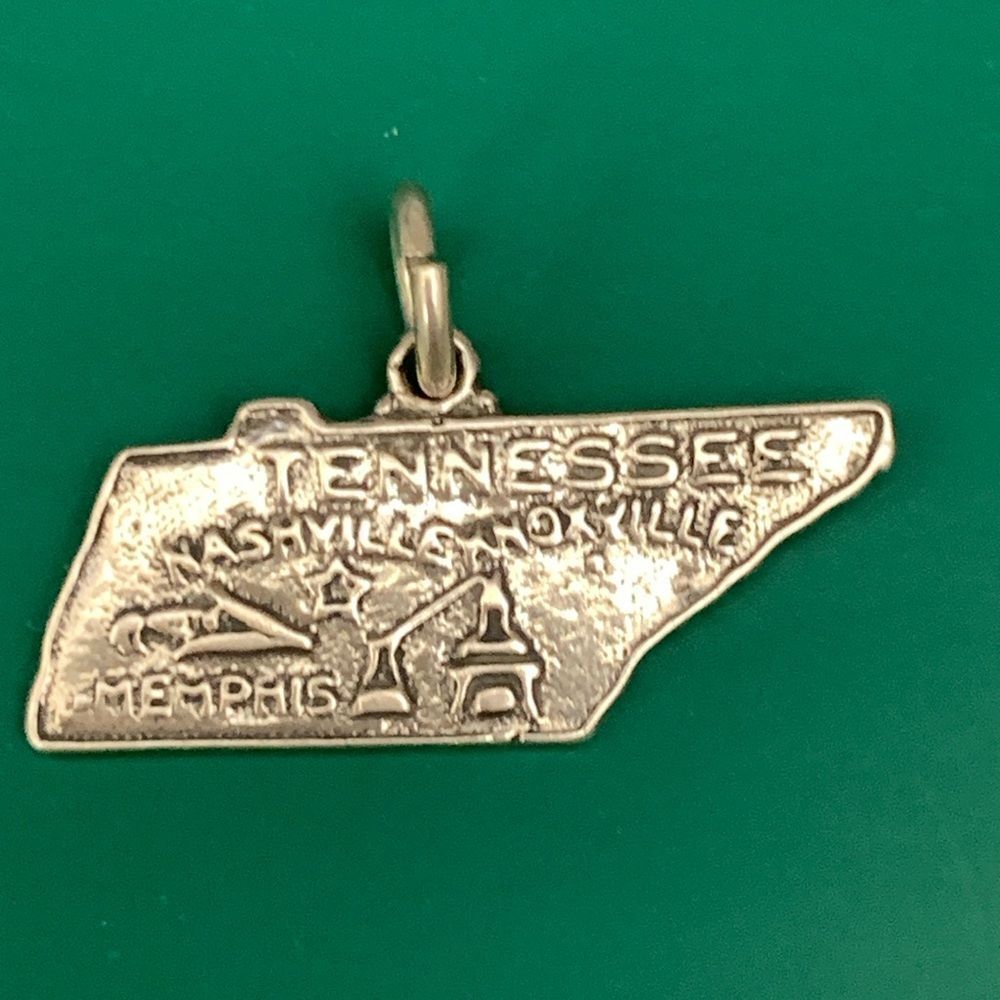 .925 Tennessee State Sterling Silver Jewelry Charm #travel #Nashville #tennessee